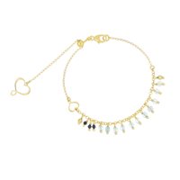 Armband Maman et Sophie Dame Frange in Silber Acquamarina BPFRAAMSP